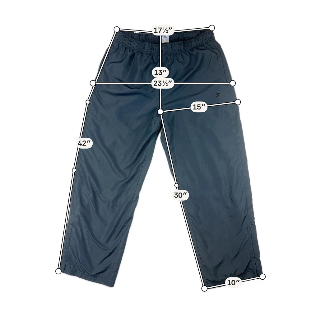 Starter Track Pants Mens L‎ Grey Windbreaker Nylon Mesh Lined Ankle Zip Athletic
